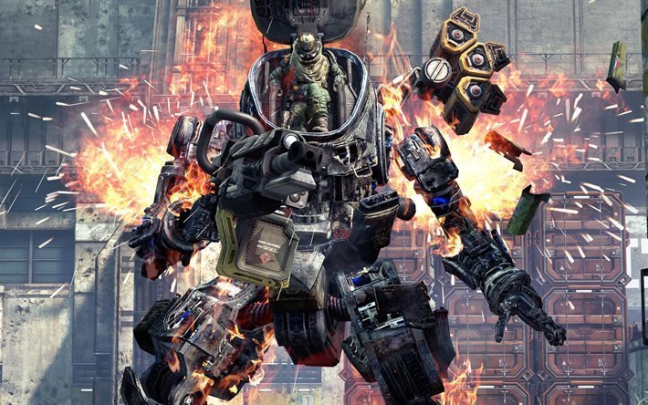 2 Titanfall, 2016, 4k, savaş&#231;ı, savaş, kıvılcım