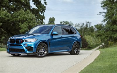 BMW X5M, 2017, F85, Cielo Azul X5 deportivo de lujo SUV, coches alemanes, el ajuste de la X5, BMW