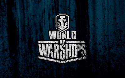 WoWS, 4k, logo, creative, World of Warships, grunge