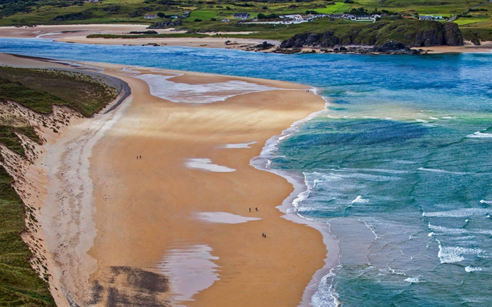Malin Head, sahil, deniz, County Donegal, İrlanda