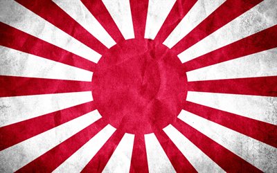 Imperial Japanese Flag, 4k, Japan, Imperial Japanese Army, grunge, Flag of Japan, Rising Sun Flag of Japan