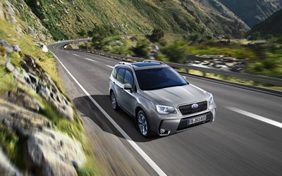 4k, Subaru Forester, 2018 coches, Suv, el nuevo Forester, desenfoque de movimiento, Subaru