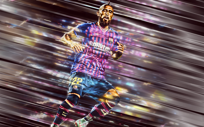Arturo Vidal, le Chilien footballeur du FC Barcelone, le Catalan football club, le Milieu de terrain, art cr&#233;atif, de La Liga, Espagne, football, Barcelone