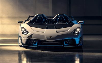 Lamborghini SC20, 2021, 4k, vue de face, roadster, supercar, voitures de sport italiennes, SC20 roadster, Lamborghini