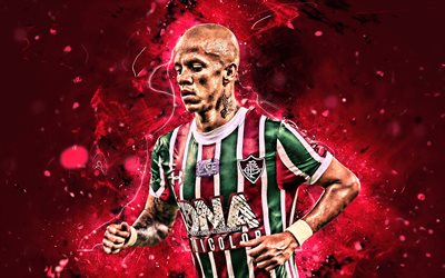 Marcos Junior, brazilian footballers, Fluminense FC, close-up, soccer, Brazilian Serie A, Marcos Junior Lima dos Santos, football, neon lights, Brazil