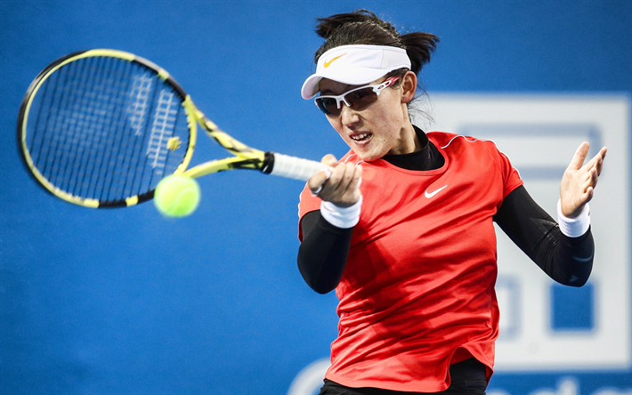 Saisai Zheng, 4k, China jugadores de tenis, WTA, partido, atleta, Zheng Sai-Sai, pista de tenis, HDR, los jugadores de tenis