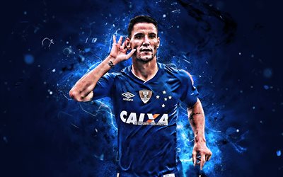 Thiago Neves, goal, Cruzeiro FC, Brazilian Serie A, soccer, abstract art, brazilian footballers, Thiago Neves Augusto, football, neon lights, Brazil
