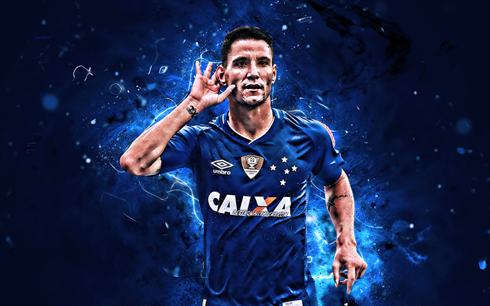 Tiago Neves, gol, FC Cruzeiro, Brezilya Serie A, futbol, soyut Bir sanat, Brezilyalı futbolcular, Tiago Augusto, neon ışıkları Neves, Brezilya