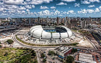 Arena das Dunas, 4k, HDR, Sanddyner Arena, stadsbilder, fotboll, football stadium, flygfoto, Natal, Brasilien, Amerika-de-Natal-Stadion, brasiliansk arenor