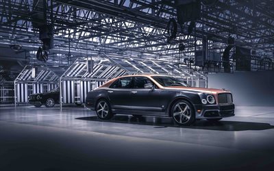 Bentley Mulsanne, 2021, exteri&#246;r, framifr&#229;n, lyx sedan, ny svart brons Mulsanne, brittiska bilar, Bentley