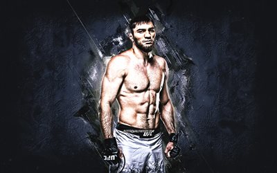 Shamil Gamzatov, UFC, MMA, Russian fighter, Ultimate Fighting Championship, blue stone background