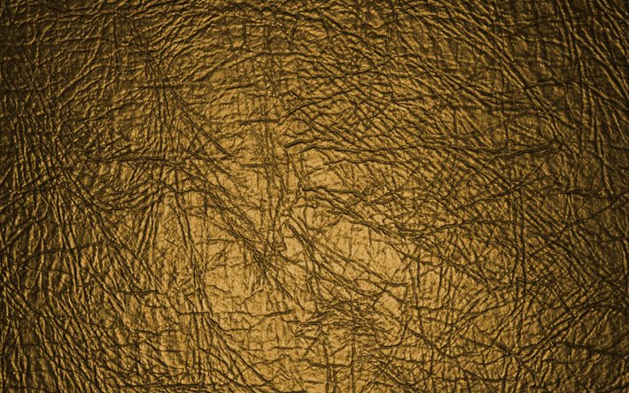 Download wallpapers gold leather texture, 4k, gold fabric background ...