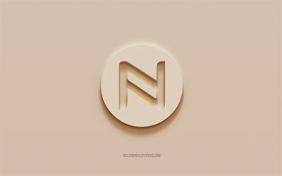 Logo Namecoin, sfondo di gesso marrone, logo 3d Namecoin, criptovaluta, emblema Namecoin, arte 3d, Namecoin