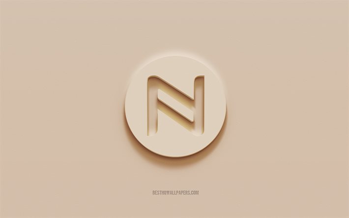 Logotipo do Namecoin, fundo de gesso marrom, logotipo 3D do Namecoin, criptomoeda, emblema do Namecoin, arte 3D, Namecoin