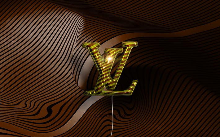  Descargar fondos de pantalla Logo Louis Vuitton 3D, 4k, globos realistas dorados, logo Louis Vuitton, fondos marrones ondulados, Louis Vuitton gratis.  Imágenes fondos de descarga gratuita