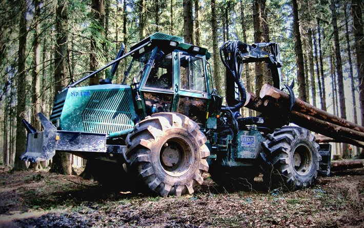 Noe NF170-4R, timber carrier, manipulator, 2021 tractors, green tractor, HDR, special equipment, Noe