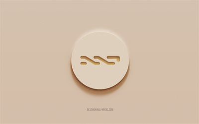 Nxt logo, brown plaster background, Nxt 3d logo, cryptocurrency, Nxt emblem, 3d art, Nxt