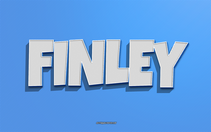 フィンリー, 青い線の背景, 名前の壁紙, フィンリーの名前, 男性の名前, Finleyグリーティングカード, ラインアート, フィンリーの名前の写真