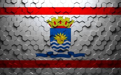 Flag of Florianopolis, honeycomb art, Florianopolis hexagons flag, Florianopolis 3d hexagons art, Florianopolis flag