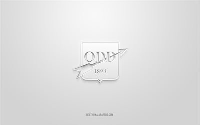 Odds BK, شعار 3D الإبداعية, خلفية بيضاء, إليتسيرين, 3d شعار, نادي كرة القدم النرويجي, النرويج, فن ثلاثي الأبعاد, كرة القدم, شعار Odds BK 3D