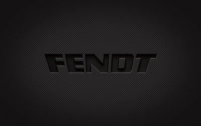 Fendt carbon logotyp, 4k, grunge art, carbon bakgrund, kreativ, Fendt svart logotyp, varum&#228;rken, Fendt logotyp, Fendt