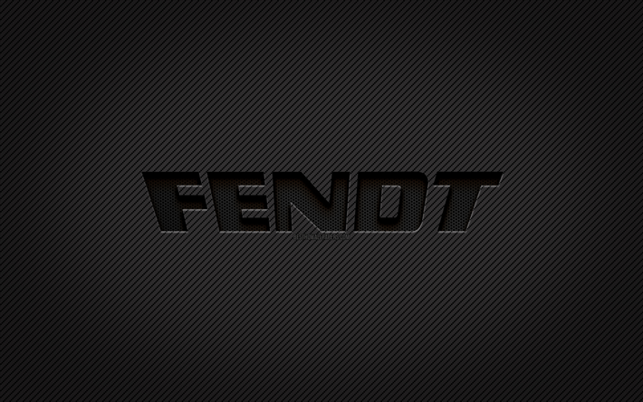 Fendt carbon logo, 4k, grunge art, carbon background, creative, Fendt black logo, brands, Fendt logo, Fendt