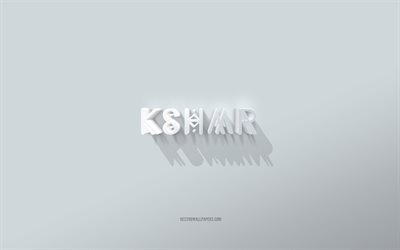 KSHMR logosu, beyaz arka plan, KSHMR 3d logo, 3d sanat, KSHMR, 3d KSHMR amblemi