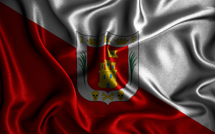 Bandiera di Tlaxcala, 4k, bandiere ondulate di seta, stati messicani, giorno di Tlaxcala, bandiere di tessuto, bandiera di Tlaxcala, arte 3D, Tlaxcala, America del Nord, Stati del Messico, bandiera di Tlaxcala 3D, Messico
