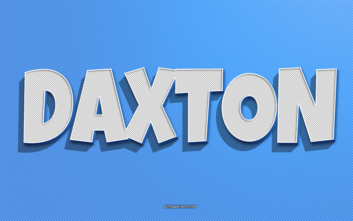 Daxton, fond de lignes bleues, fonds d&#39;&#233;cran avec noms, nom Daxton, noms masculins, carte de voeux Daxton, dessin au trait, photo avec nom Daxton