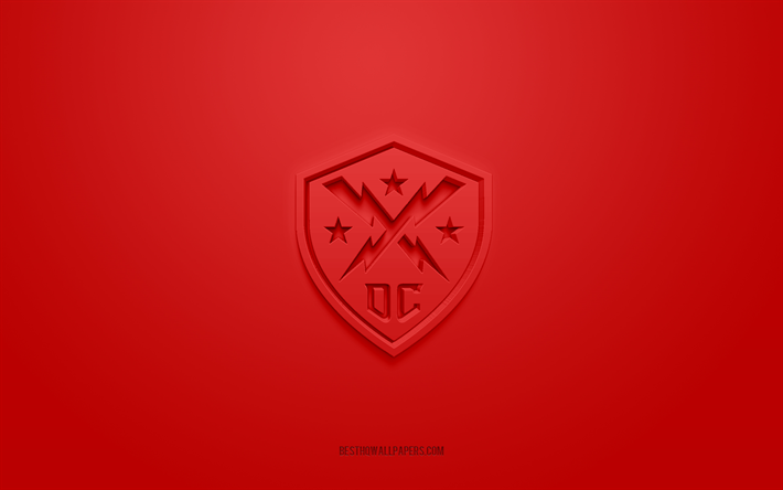 DC Defenders, creative 3D logo, red background, XFL, 3d emblem, American football club, USA, 3d art, American football, DC Defenders 3d logo