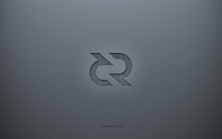 Logo Decred, arri&#232;re-plan cr&#233;atif gris, signe Decred, texture de papier gris, Decred, fond gris, signe Decred 3d