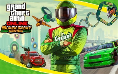 4k, GTA 5 Online, Southern San Andreas Super Sport Series, 2018 games, poster