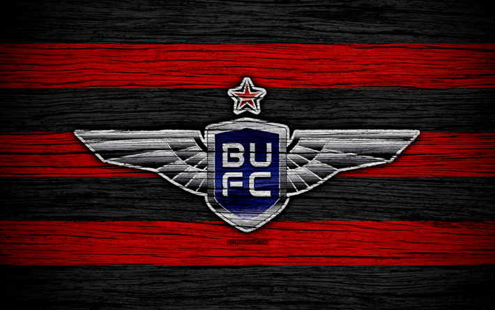 Bangkok United FC, 4k, Tailandesa de la Liga 1 de f&#250;tbol, club de f&#250;tbol, Tailandia, Bangkok, los Estados, el logotipo, la madera, la textura, el FC Bangkok United