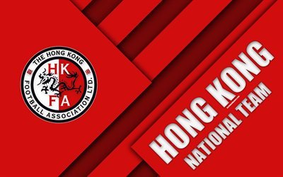 Hong Kong jalkapallo maajoukkueen, 4k, tunnus, materiaali suunnittelu, punainen viininpunainen abstraktio, logo, Hong Kong, jalkapallo, vaakuna
