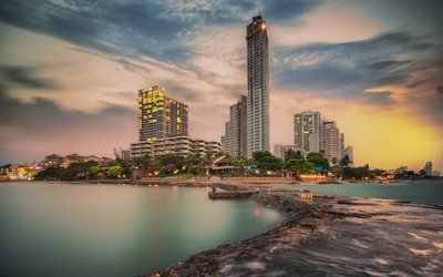 Pattaya, muelle, edificios modernos, Tailandia, Asia