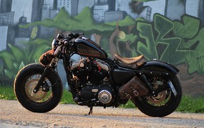 Harley Davidson Sportster 48 Bobber, 2018 bikes, superbikes, Harley Davidson