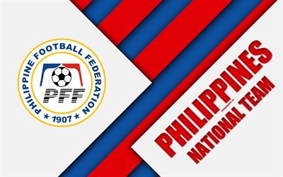 Philippines football national team, 4k, emblem, Asia, material design, white blue abstraction, Philippine Football Federation, PFF, logo, Philippines, football, coat of arms