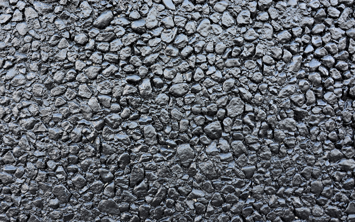 Stone mastic asphalt, asphalt texture, stones in bitumen, black stone background, asphalt background, road concepts