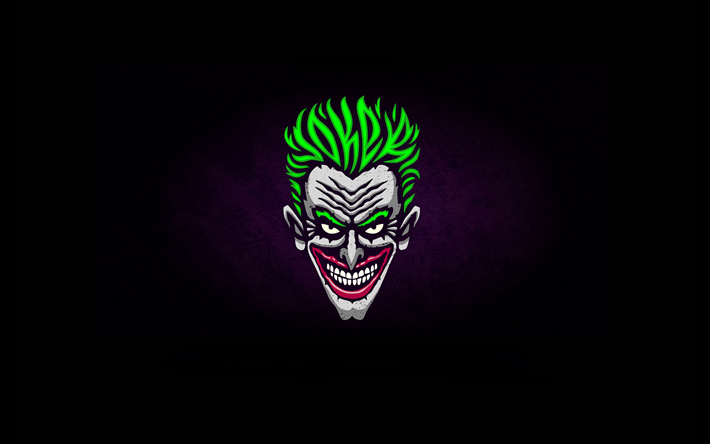 Le Joker, 4k, anti-h&#233;ros, minimal, cr&#233;atif, antagoniste