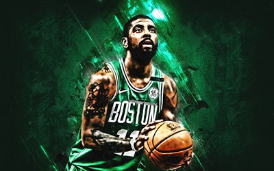 Kyrie Irving, American basketball player, Boston Celtics, NBA, defender, portrait, creative art, Australian basketball player, USA, basketball