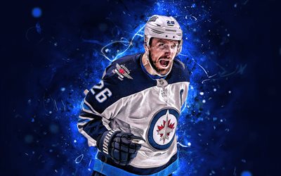 Blake Wheeler, hockey spelare, Winnipeg Jets, NHL, hockey stj&#228;rnor, James Blake Wheeler, hockey, neon lights