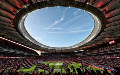 Wanda Metropolitan, Kammen, Atletico Madrid-Stadion, Spanska Football Stadium, Fotbollsmatch, Fans, Ligan, Spanien, Madrid
