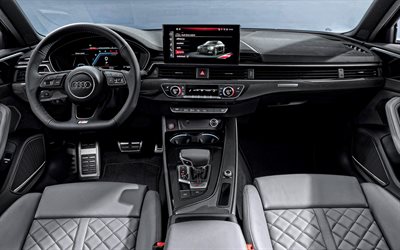 El Audi A4, el 2020, interior, vista interior, panel frontal, A4 2020, interior de los coches alemanes, el Audi