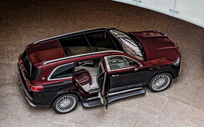 2021 Mercedes-Maybach GLS, esterno, vista dall&#39;alto, SUV di lusso, GLS-classe, le auto tedesche, Mercedes-Maybach