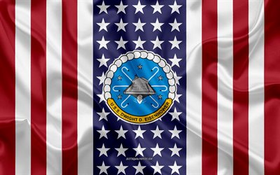 USS Dwight D Eisenhower Emblem, CVN-69, American Flag, US Navy, USA, USS Dwight D Eisenhower Badge, US warship, Emblem of the USS Dwight D Eisenhower