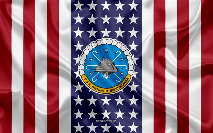 USS Dwight D Eisenhower Emblema, CVN-69, Bandera Estadounidense, la Marina de los EEUU, USA, USS Dwight D Eisenhower Insignia, NOS buque de guerra, Emblema de la USS Dwight D Eisenhower