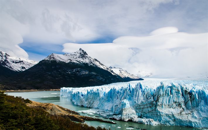 Perito Moreno Buzulu, Glacier Milli Parkı, Patagonia, dağ manzarası, buzul, dağlar, Arjantin Patagonia, Santa Cruz Eyaleti, Arjantin