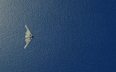 Northrop B-2 Spirit, Stealth Bomber, American heavy strategic bomber, B-2, stealth technology, US Air Force, combat aircraft, military aircraft, USA, plane over the ocean