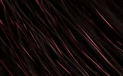 fundo preto com linhas vermelhas, preto criativo textura, linhas de fundo, fundo de fuma&#231;a