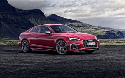 2020, Audi S5 Sportback, vista de frente, exterior, rojo coupe, rojo nuevo S5 Sportback, los coches alemanes, el Audi
